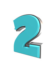 3D Render of number and symbol