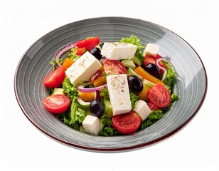 Greek salad with fresh vegetables and feta cheese