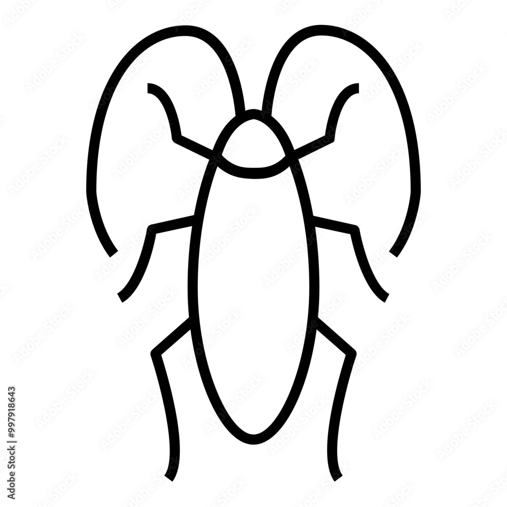 Poster cockroach icon outline style. simple insect symbol vector illustration.