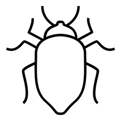 Bug Icon Outline Style. Simple Insect Symbol Vector Illustration.