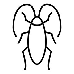Cockroach Icon Outline Style. Simple Insect Symbol Vector Illustration.