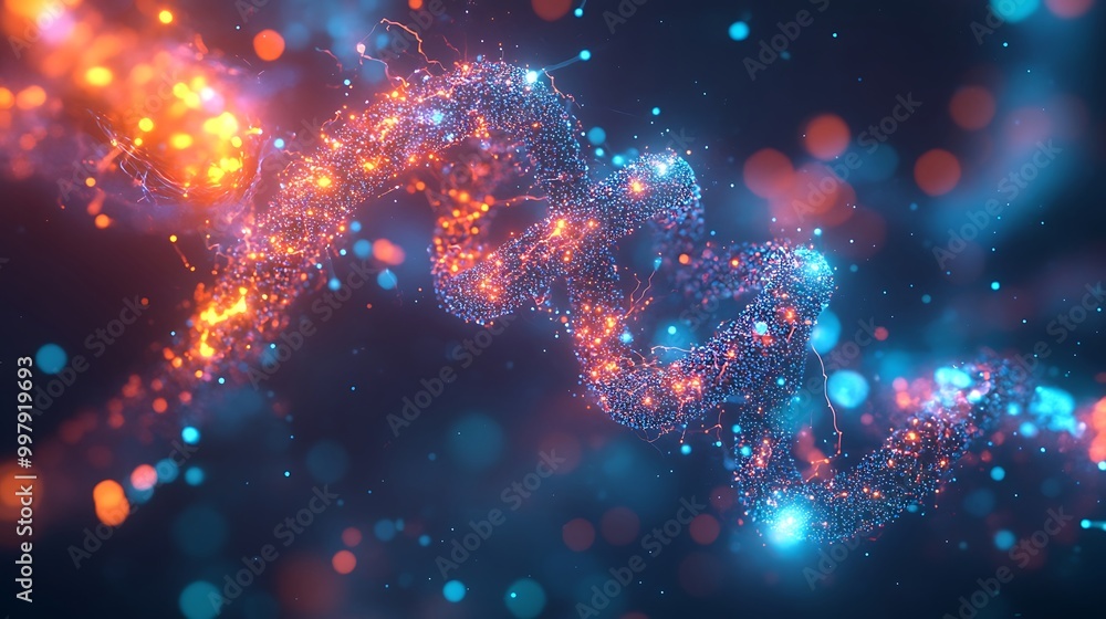 Poster creative visualization showcasing the fusion of ai and nanotechnology image