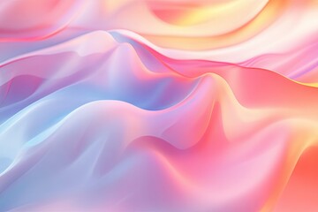 Obraz premium Abstract Wavy Pattern in Pastel Pink, Blue, and Yellow Hues