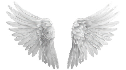Fototapeta premium White wings isolated on transparent background. 