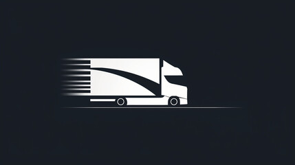 An icon of a truck delivery profile minimalistic graphics. Logistics company 