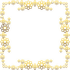Gold frame with leaf and flowers. 