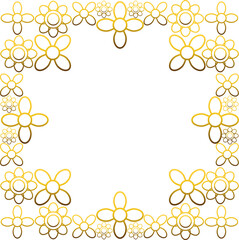 Gold frame with leaf and flowers. 