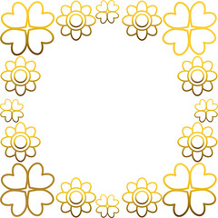 Gold frame with leaf and flowers. 