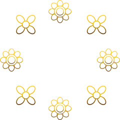 Naklejka premium Gold frame with leaf and flowers. 