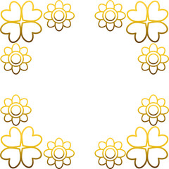 Gold frame with leaf and flowers. 