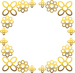 Gold frame with leaf and flowers. 