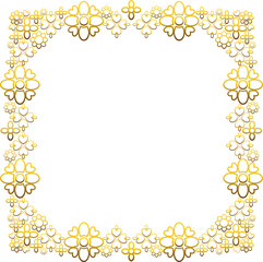 Gold frame with leaf and flowers. 