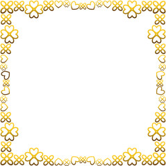 Gold frame with leaf and flowers. 