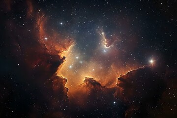 Nebula in deep space with stars