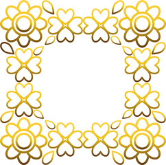 Gold frame with leaf and flowers. 