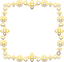 Gold frame with leaf and flowers. 