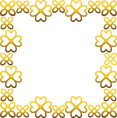 Gold frame with leaf and flowers. 