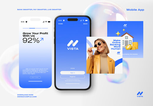 Screen Phone Mobile App Mockup