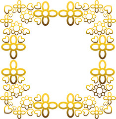 Gold frame with leaf and flowers. 