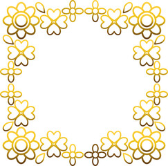 Gold frame with leaf and flowers. 