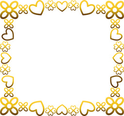 Gold frame with leaf and flowers. 