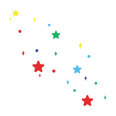 Effect Stars Pattern. Independence Confetti Postcard. Color Starfall Carnival Background.
