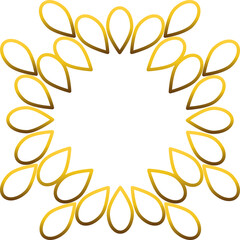 Gold frame with leaf and flowers. 