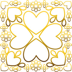 Ornamental gold flower pattern 