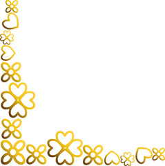 golden flowers border corner 