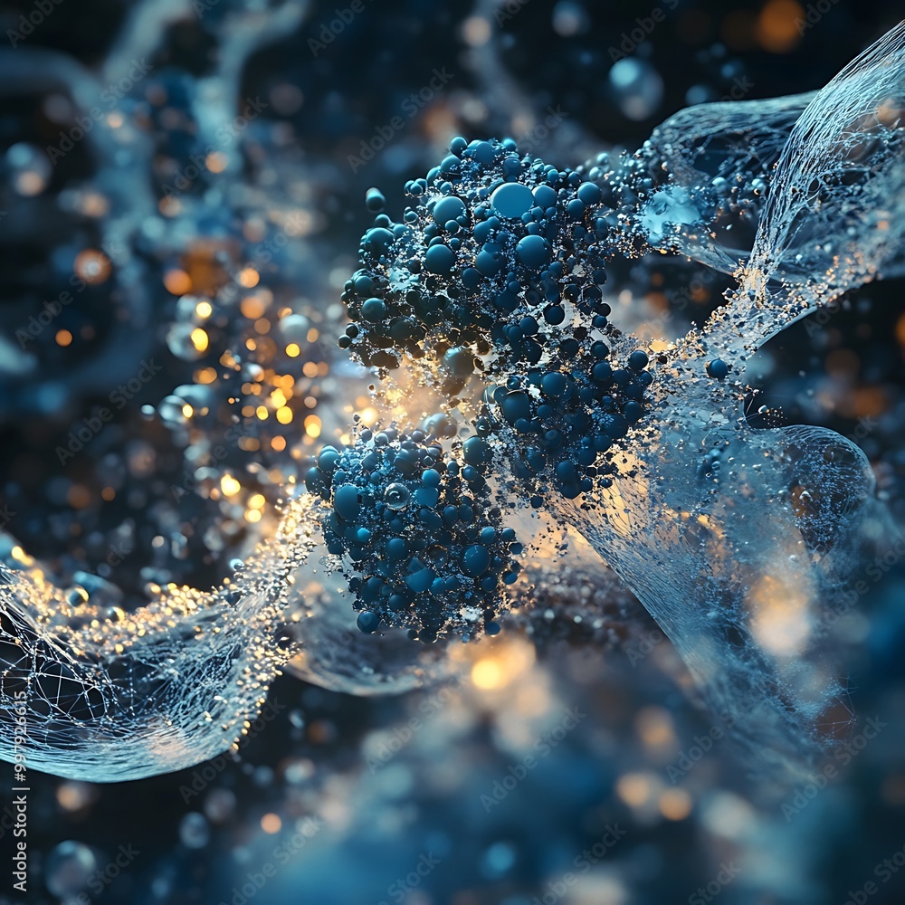 Poster intriguing design symbolizing the evolution of ai and nanotechnology image