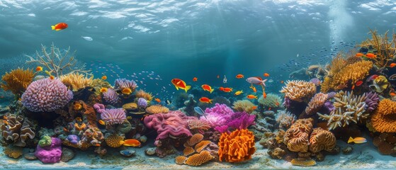 Vibrant Coral Reef with Colorful Marine Life