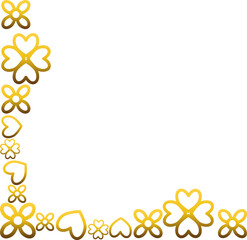 golden flowers border corner 