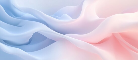 Fototapeta premium A minimalist 3D background with soft, flowing waves gently curving across the surface