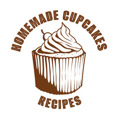 Homemade cupcakes food vector design