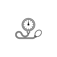 illustration of blood pressure measuring instrument outline stroke for health