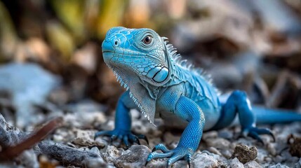 Obraz premium This photo shows a Grand Cayman Blue Iguana all by itself.
