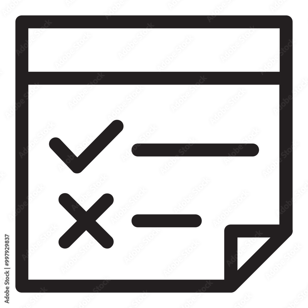 Aufkleber todo list icon outline style. simple checklist symbol vector illustration.