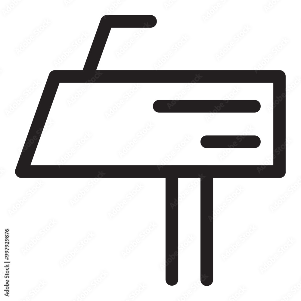 Poster mailbox icon outline style. simple postman symbol vector illustration.