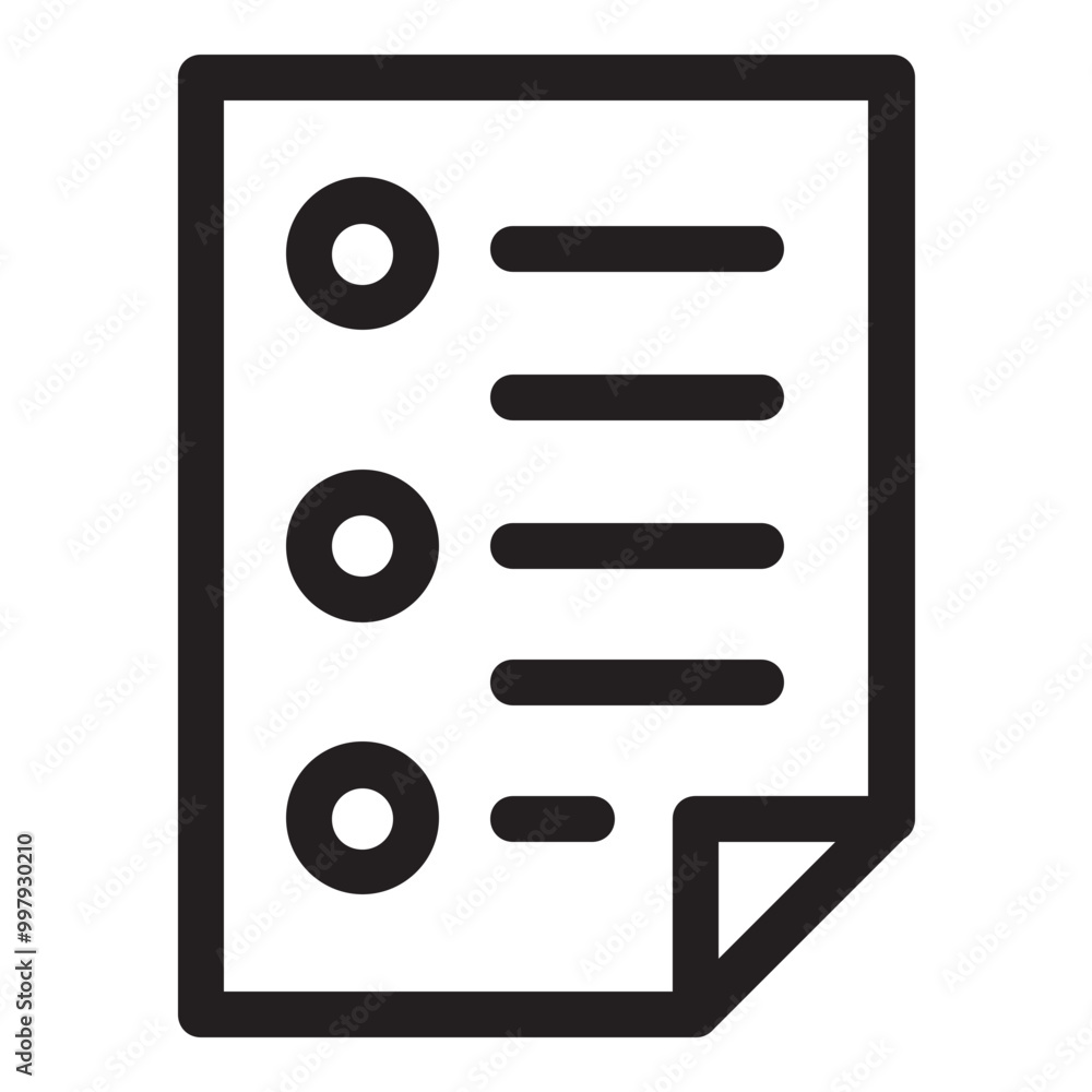 Poster bulleted list icon outline style. simple document symbol vector illustration.