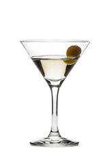 a Martini isolated on transparent background, side view