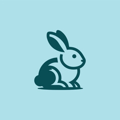 Minimalist bunny rabbit logo