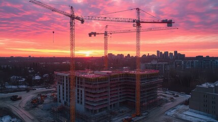 The Construction Site at Sunset