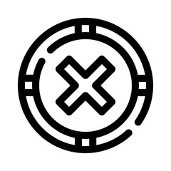 Cross Mark with Circle line icon