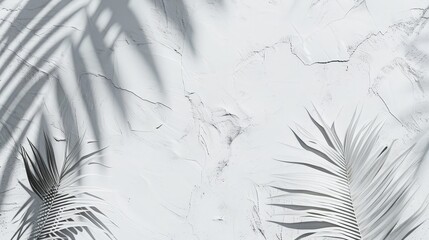 Palm Leaf Shadows on White Wall
