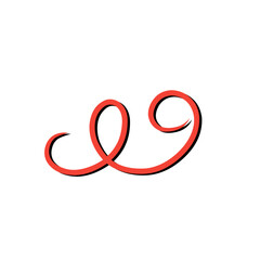 curly red swirl decoration