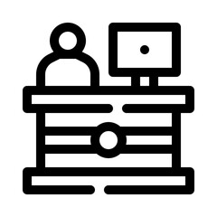 Hotel Reception line icon