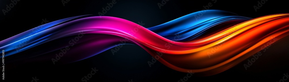 Poster dynamic color waves abstract art
