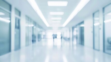Blurred Interior Hallway of a Modern Building