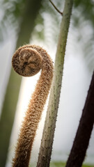 Ostrich fern at the edge of the forest