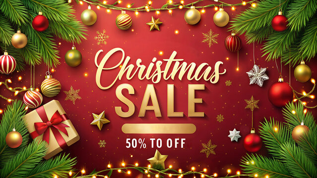 festive christmas sale holiday discount card